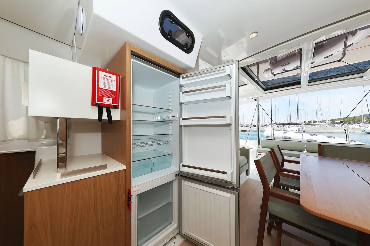 Galley of Esteri, a Bali Catspace catamaran at Općina Sukošan, Croatia