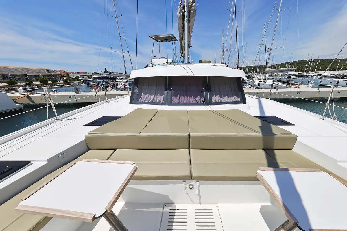 Deck of Esteri, a Bali Catspace catamaran at Općina Sukošan, Croatia