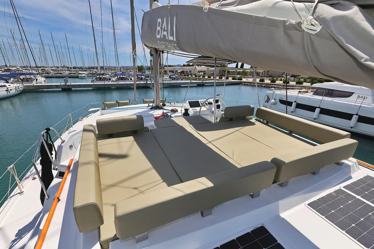 Deck of Esteri, a Bali Catspace catamaran at Općina Sukošan, Croatia