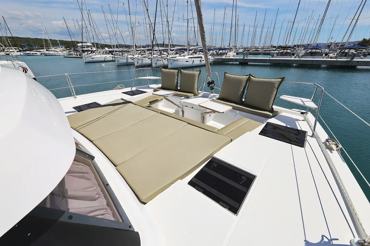 Deck of Esteri, a Bali Catspace catamaran at Općina Sukošan, Croatia
