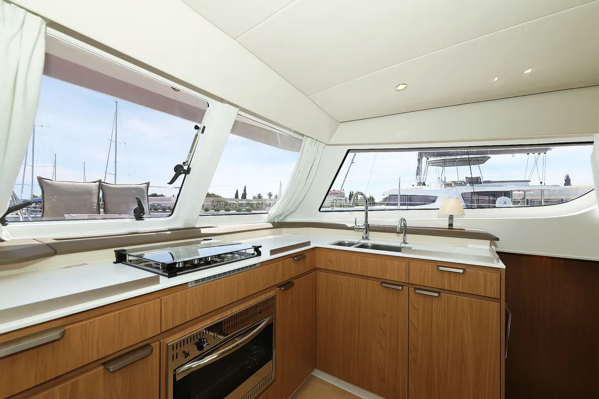 Galley of Esteri, a Bali Catspace catamaran at Općina Sukošan, Croatia