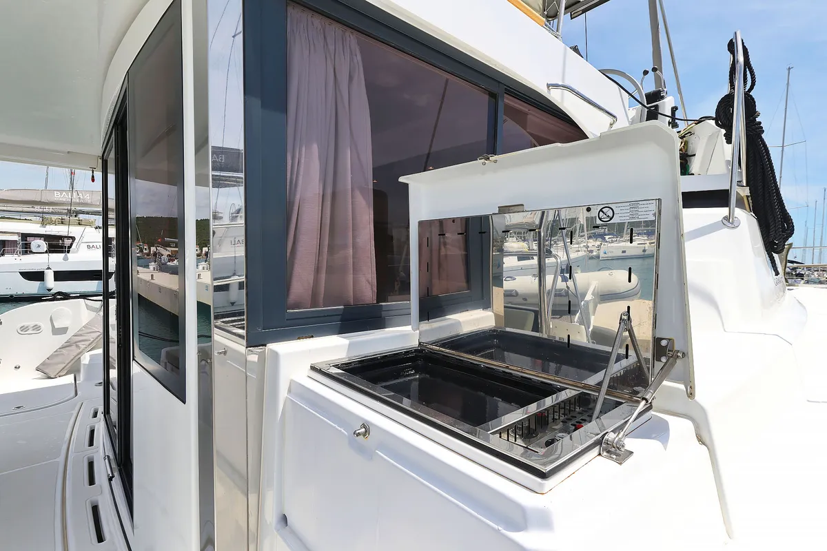 Deck of Esteri, a Bali Catspace catamaran at Općina Sukošan, Croatia