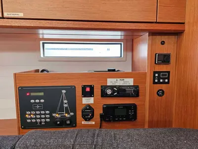 Cabin on Romi, a Bavaria Cruiser 46 sailboat at Punat, Croatia