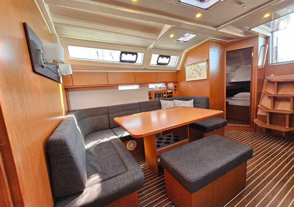 Salon of Romi, a Bavaria Cruiser 46 sailboat at Punat, Croatia