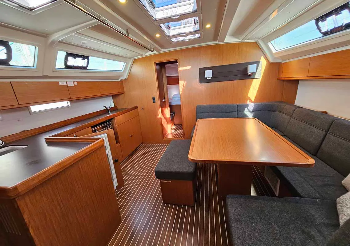 Salon of Romi, a Bavaria Cruiser 46 sailboat at Punat, Croatia