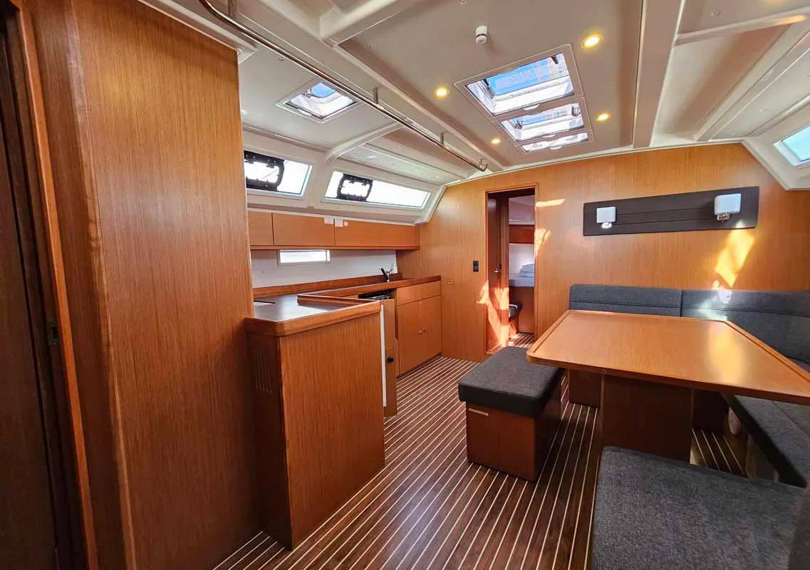 Salon of Romi, a Bavaria Cruiser 46 sailboat at Punat, Croatia