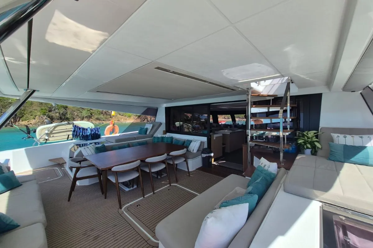LA PERLE, a Fountaine Pajot Samana 59 catamaran at Road Town, British Virgin Islands