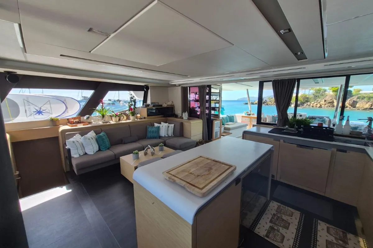 LA PERLE, a Fountaine Pajot Samana 59 catamaran at Road Town, British Virgin Islands
