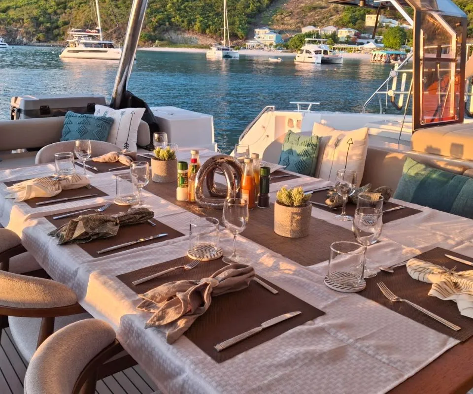 LA PERLE, a Fountaine Pajot Samana 59 catamaran at Road Town, British Virgin Islands
