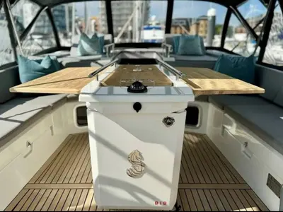 Cockpit of Kas, a Beneteau Oceanis 51.1 sailboat at Athens, Greece