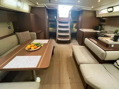 Salon of Kas, a Beneteau Oceanis 51.1 sailboat at Athens, Greece