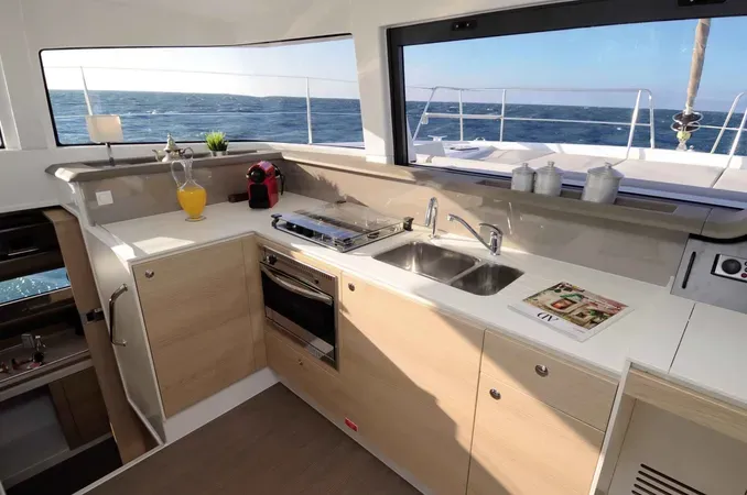 DOUBLE SIX, a Bali 4.1 catamaran at Kalkara, Malta