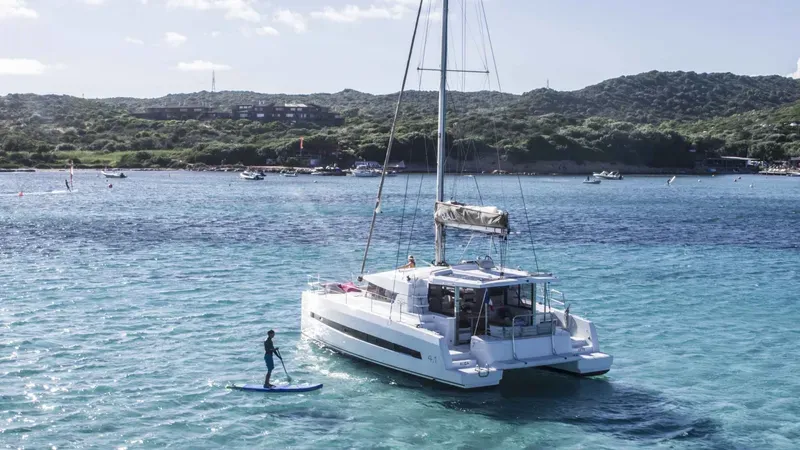 DOUBLE SIX, a Bali 4.1 catamaran at Kalkara, Malta