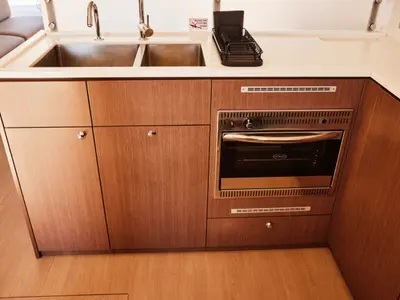 Galley of Senior, a Bali 4.6 catamaran at Marmaris, Turkey
