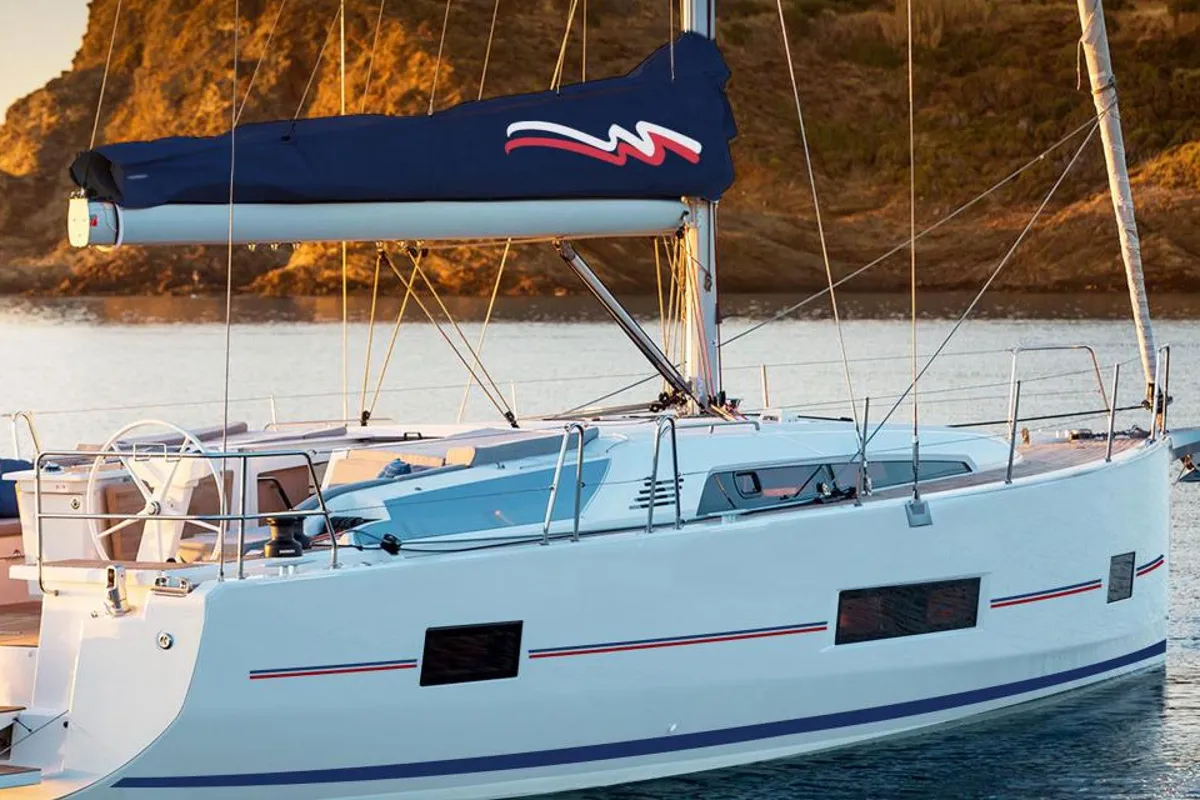 Exterior view of Moorings 46.3 Club, a Beneteau Oceanis 46.1 sailboat at Road Town, British Virgin Islands