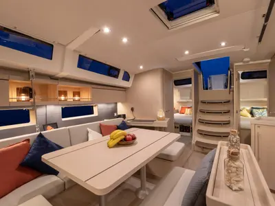 Salon of Moorings 46.3 Club, a Beneteau Oceanis 46.1 sailboat at Road Town, British Virgin Islands