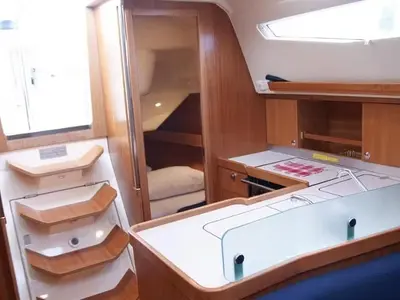 Cabin on Patriot, a Elan 344 Impression sailboat at Mali Lošinj, Croatia