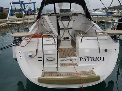 Cockpit of Patriot, a Elan 344 Impression sailboat at Mali Lošinj, Croatia