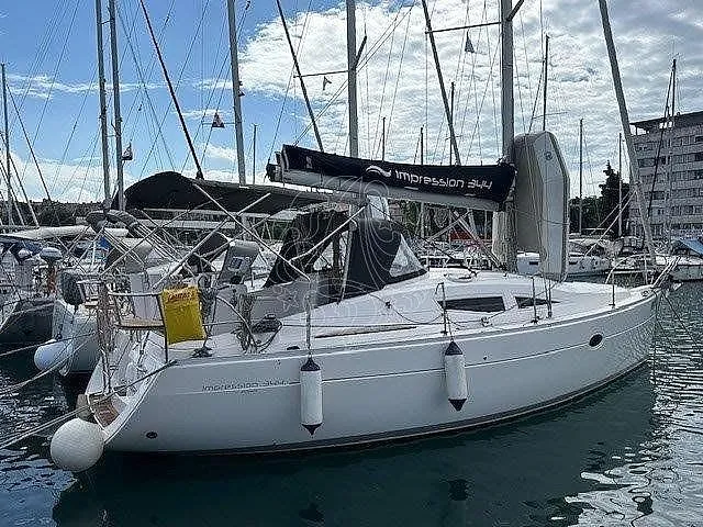 Exterior view of Patriot, a Elan 344 Impression sailboat at Mali Lošinj, Croatia