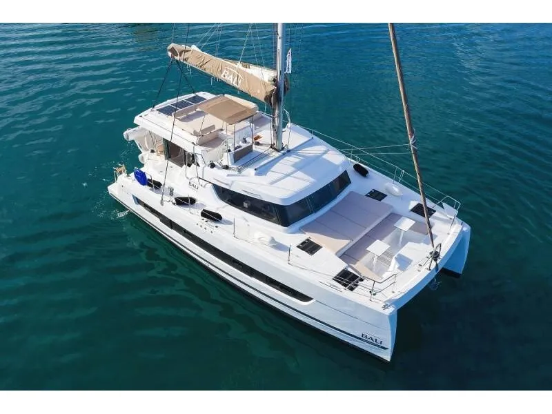 Exterior view of Navegame, a Bali Catspace catamaran at San Miguel de Abona, Spain