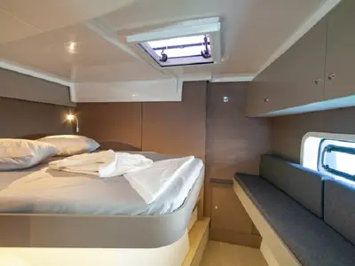 Cabin on Navegame, a Bali Catspace catamaran at San Miguel de Abona, Spain