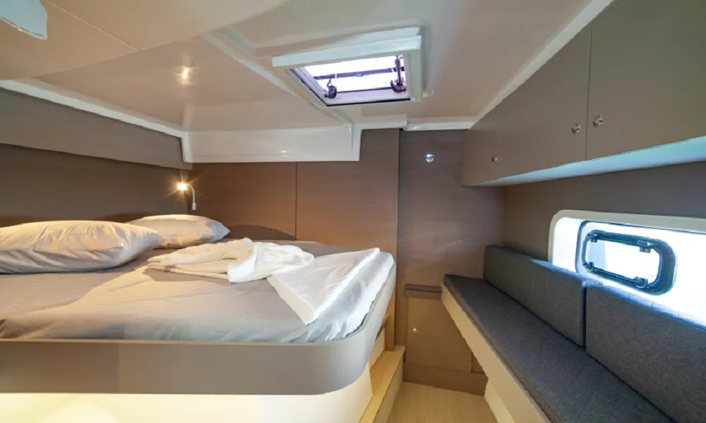 Cabin on Navegame, a Bali Catspace catamaran at San Miguel de Abona, Spain