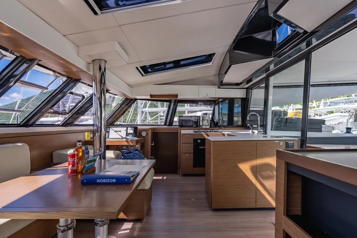 Salon of Seas’d Up, a Nautitech 46 Fly catamaran at Road Town, British Virgin Islands
