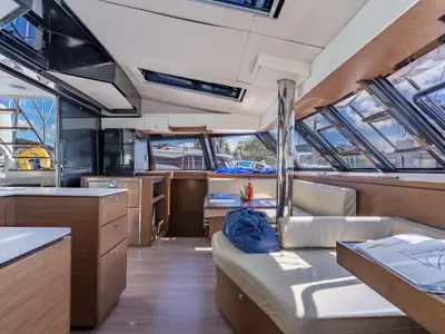Salon of Seas’d Up, a Nautitech 46 Fly catamaran at Road Town, British Virgin Islands
