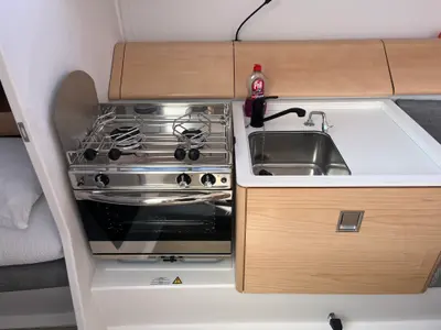 Galley of Sail la Vie, a Pogo 36 sailboat at Punat, Croatia