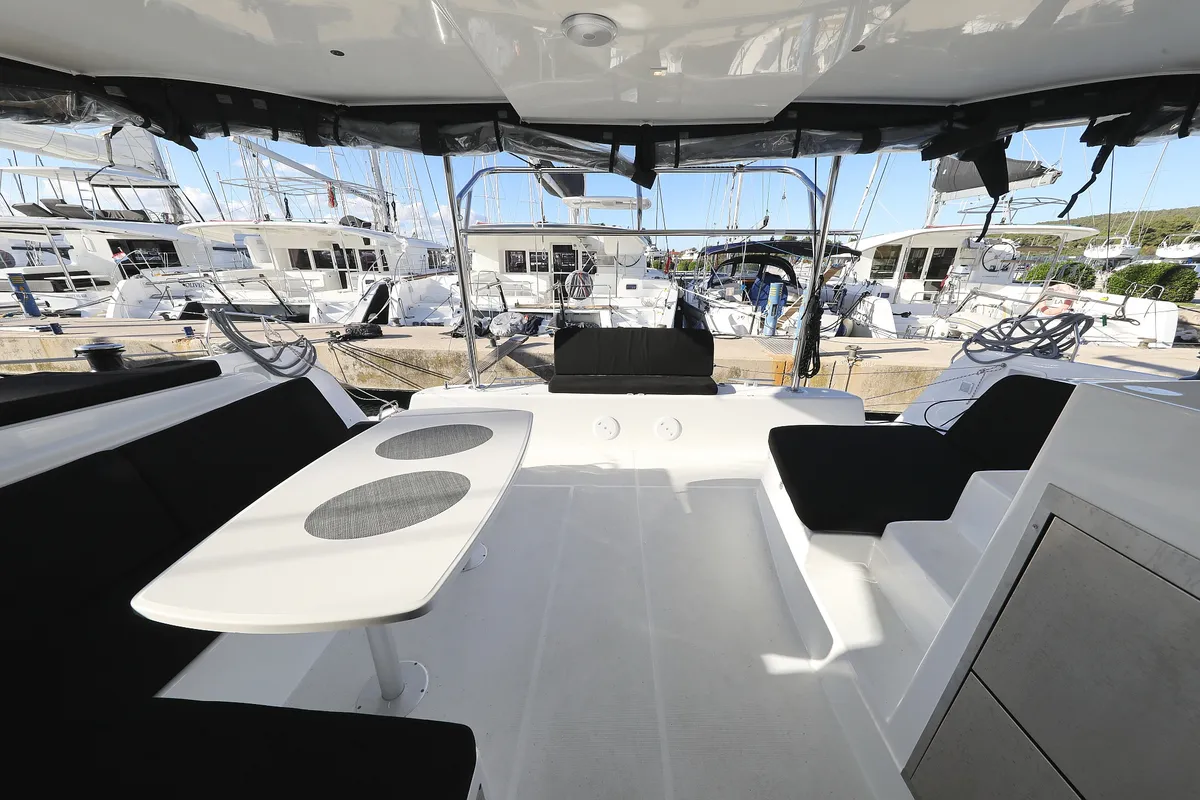 Deck of REA, a Lagoon 42 catamaran at Općina Sukošan, Croatia