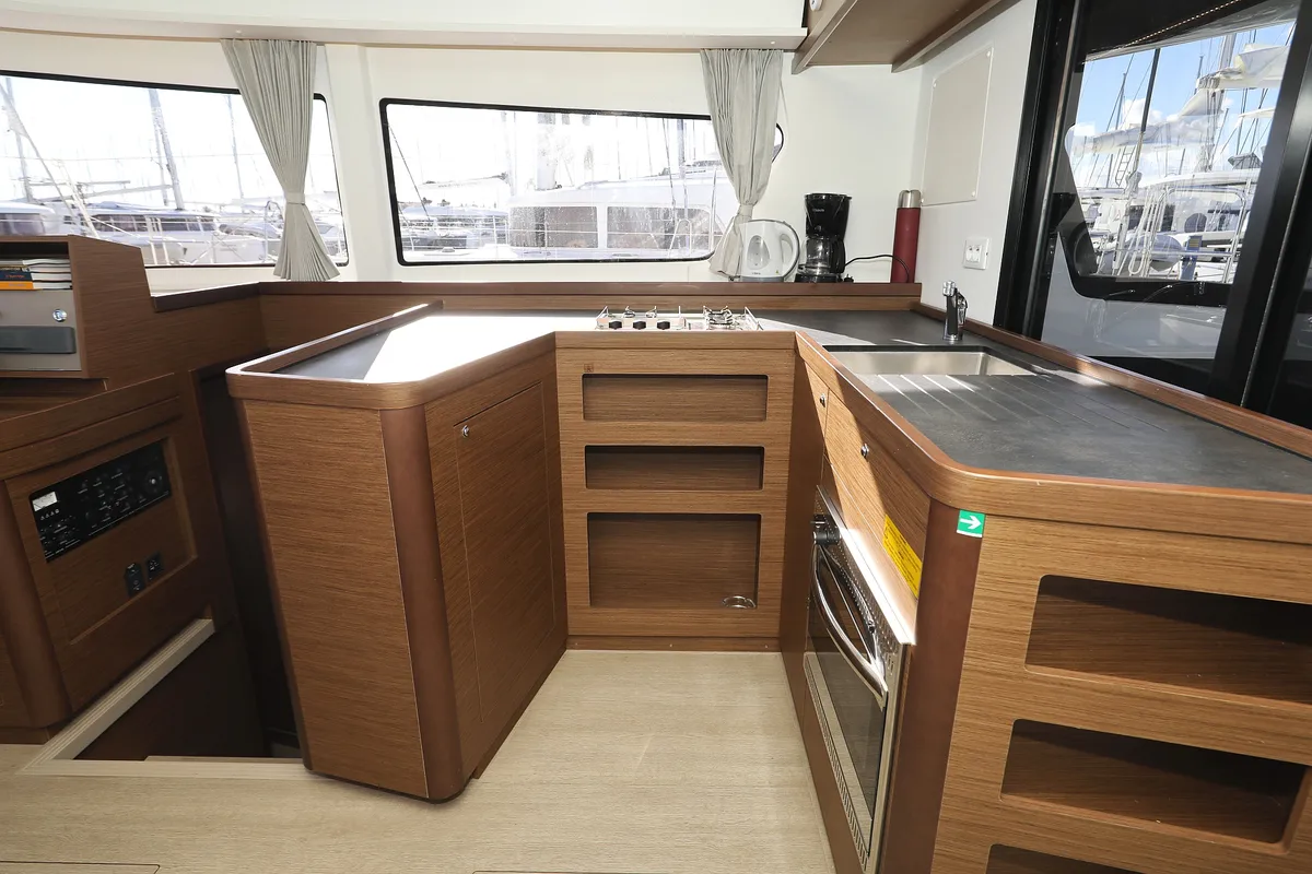 Galley of REA, a Lagoon 42 catamaran at Općina Sukošan, Croatia
