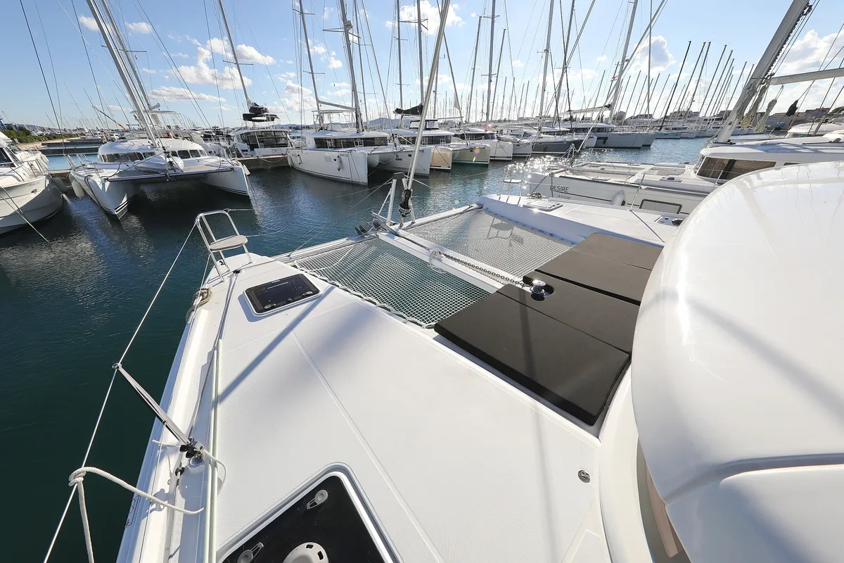 Deck of REA, a Lagoon 42 catamaran at Općina Sukošan, Croatia