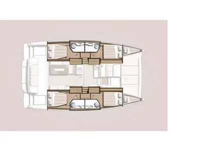 Floor plan of Solanna, a Bali 4.2 catamaran at Municipal Unit of Ellomenos, Greece