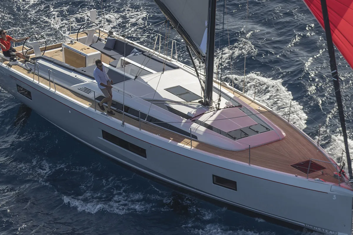 Exterior view of Sea Eagle II, a Beneteau Oceanis 51.1 sailboat at Olbia, Italy