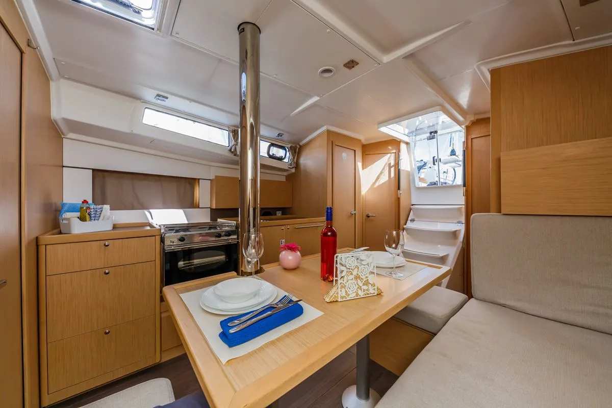 Salon of Obsession, a Beneteau Oceanis 38.1 sailboat at Dubrovnik, Croatia