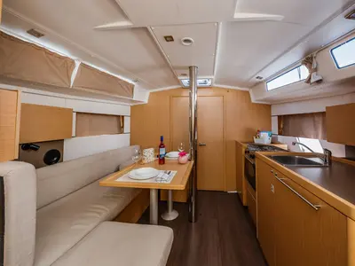 Salon of Obsession, a Beneteau Oceanis 38.1 sailboat at Dubrovnik, Croatia