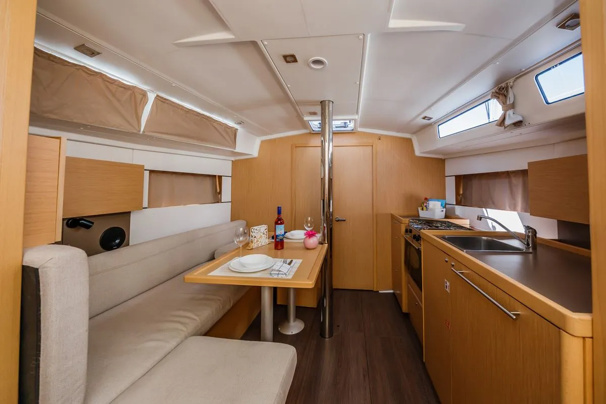 Salon of Obsession, a Beneteau Oceanis 38.1 sailboat at Dubrovnik, Croatia