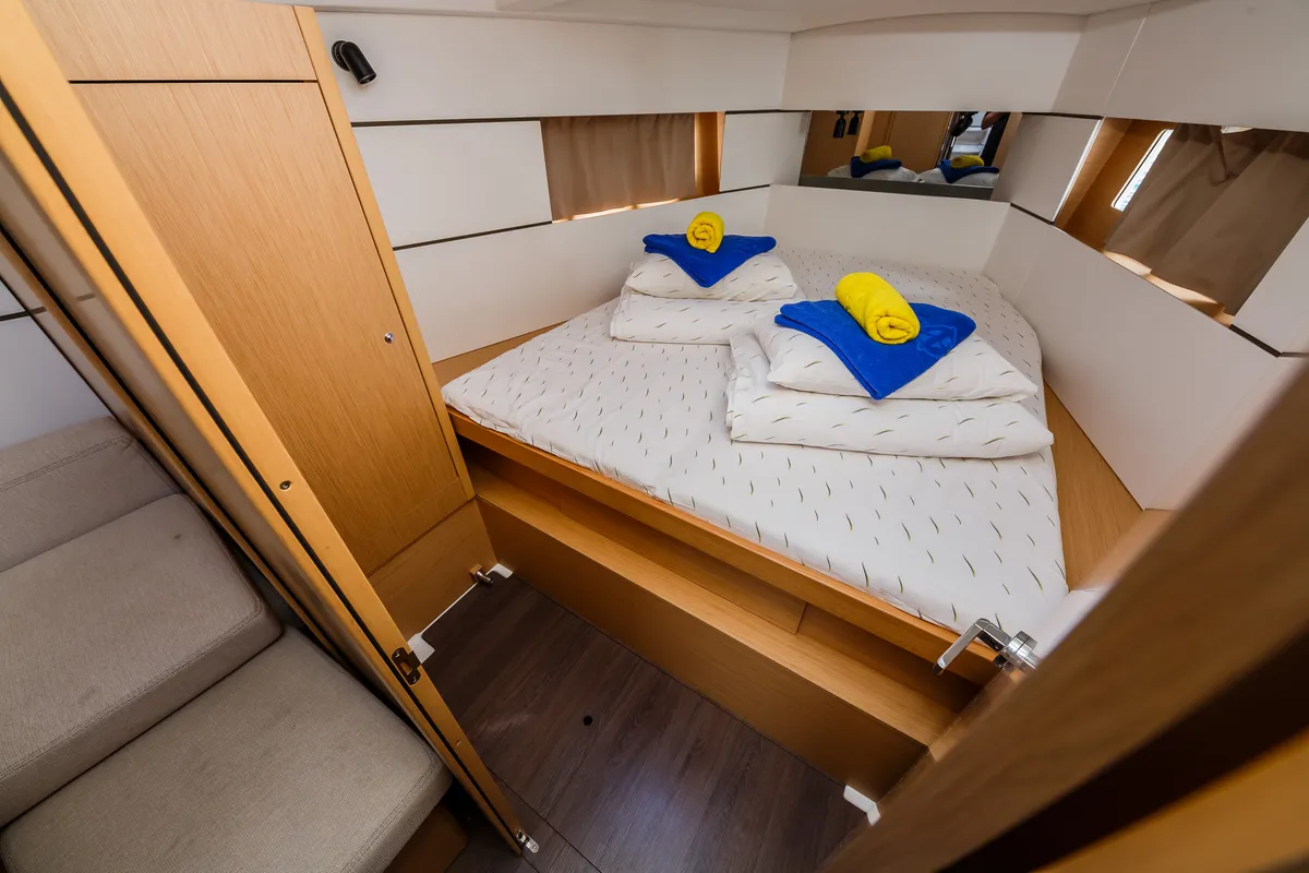 Cabin on Obsession, a Beneteau Oceanis 38.1 sailboat at Dubrovnik, Croatia