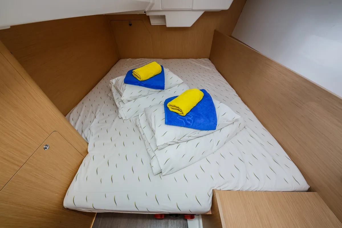 Cabin on Obsession, a Beneteau Oceanis 38.1 sailboat at Dubrovnik, Croatia
