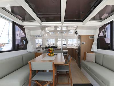 Galley of Bella Mare, a Bali Catspace catamaran at Seget Donji, Croatia