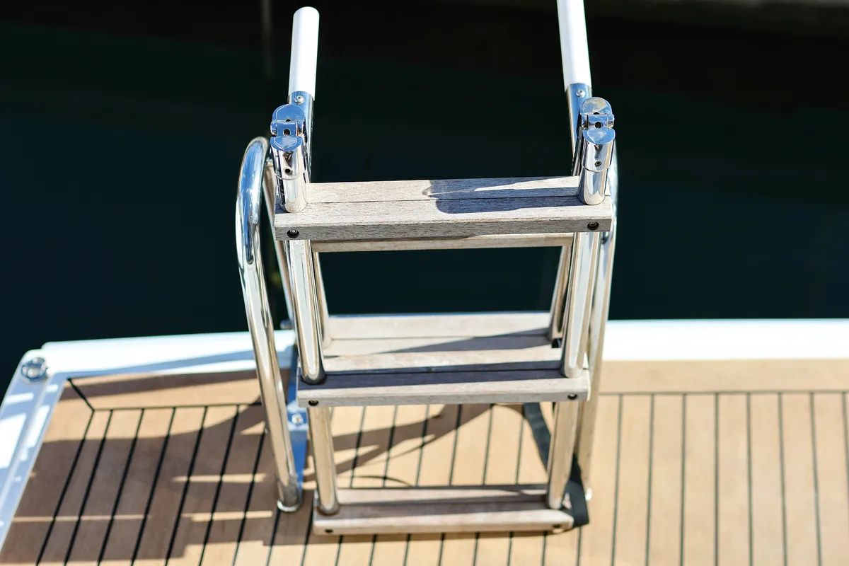 Salon of Bella Mare, a Bali Catspace catamaran at Seget Donji, Croatia
