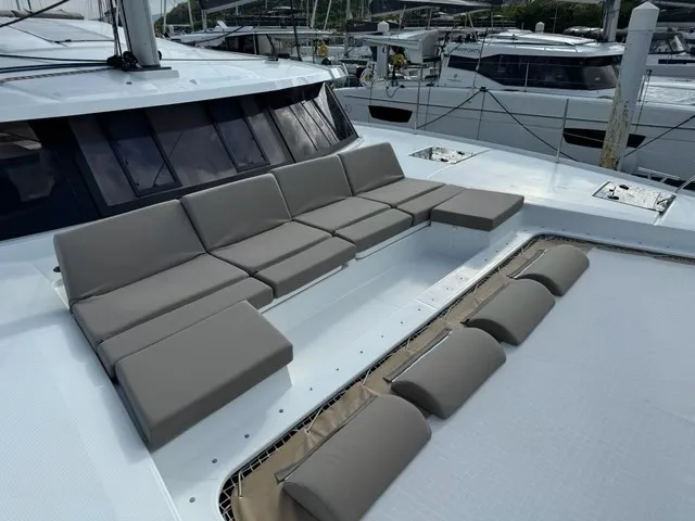 Deck of Unsupervised, a Fountaine Pajot Astrea 42 catamaran at Road Town, British Virgin Islands