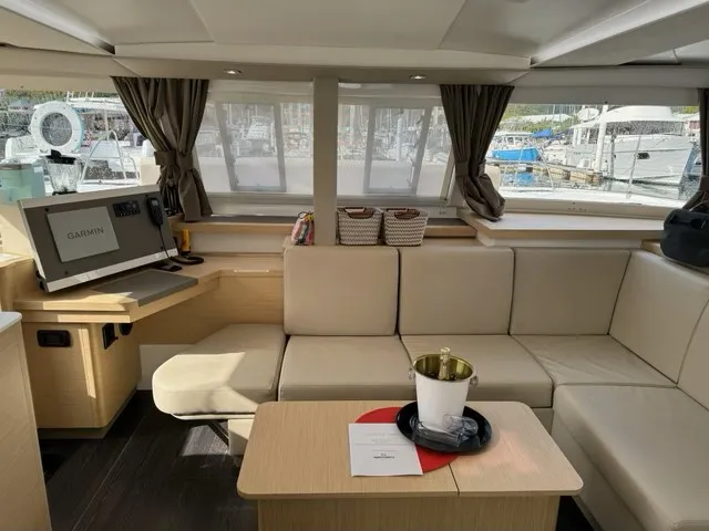 Salon of Unsupervised, a Fountaine Pajot Astrea 42 catamaran at Road Town, British Virgin Islands