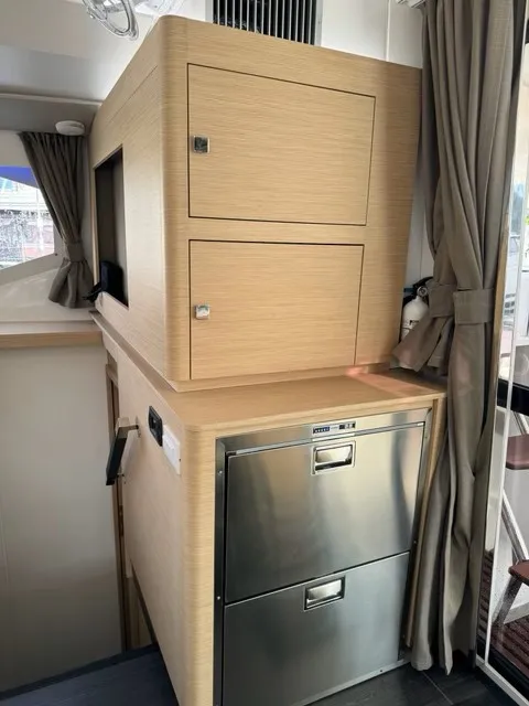 Galley of Unsupervised, a Fountaine Pajot Astrea 42 catamaran at Road Town, British Virgin Islands