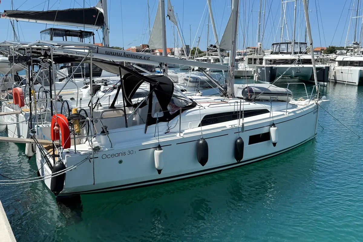 Exterior view of Mañana, a Beneteau Oceanis 30.1 sailboat at Općina Sukošan, Croatia