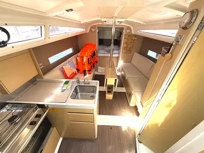 Galley of Mañana, a Beneteau Oceanis 30.1 sailboat at Općina Sukošan, Croatia