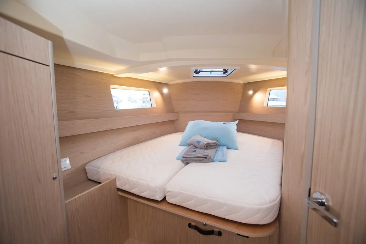 Cabin on Friends, a Beneteau Oceanis 41.1 sailboat at Marmaris, Turkey