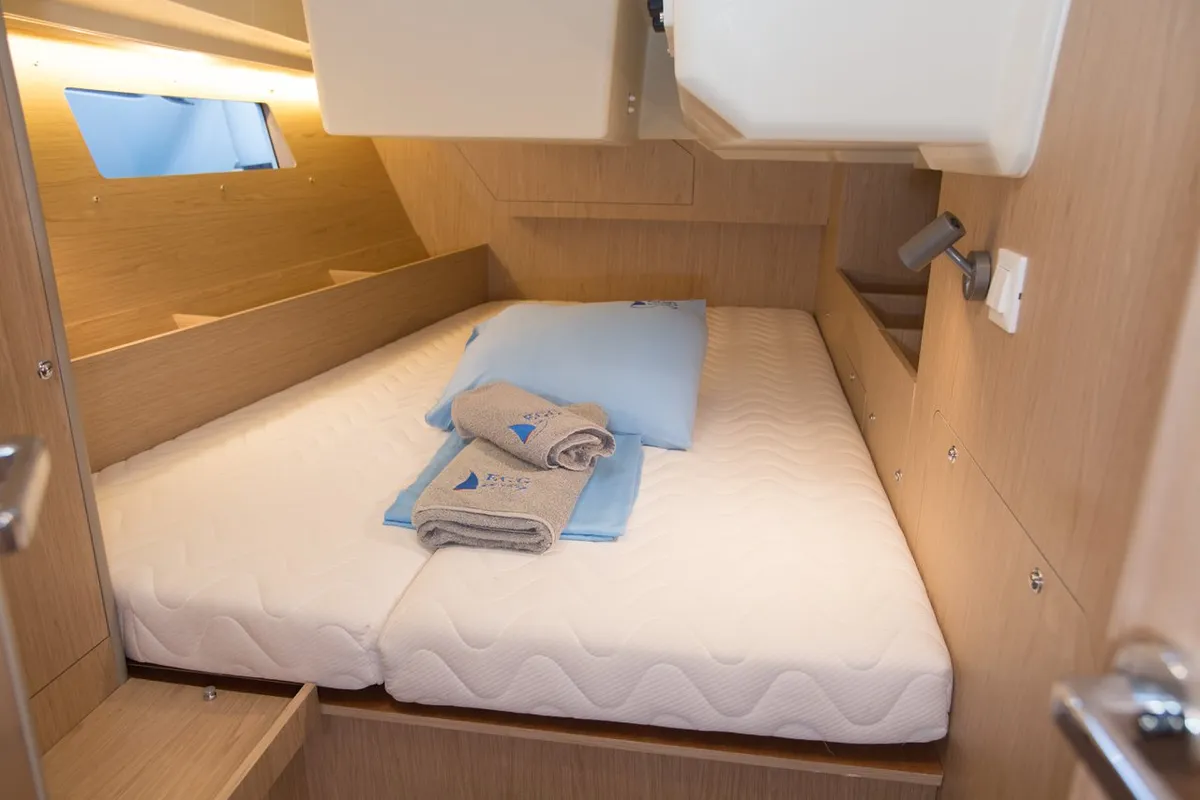 Cabin on Friends, a Beneteau Oceanis 41.1 sailboat at Marmaris, Turkey