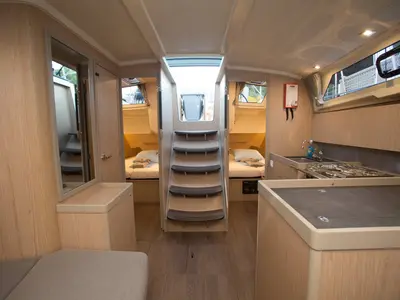 Galley of Friends, a Beneteau Oceanis 41.1 sailboat at Marmaris, Turkey