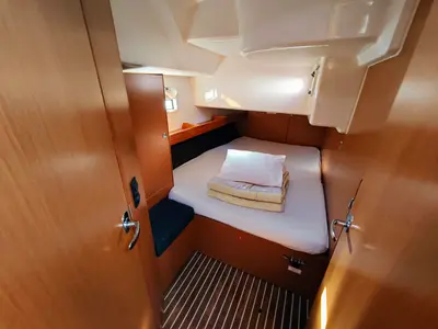 Cabin on Hugo, a Bavaria Cruiser 46 sailboat at Sukošan, Croatia